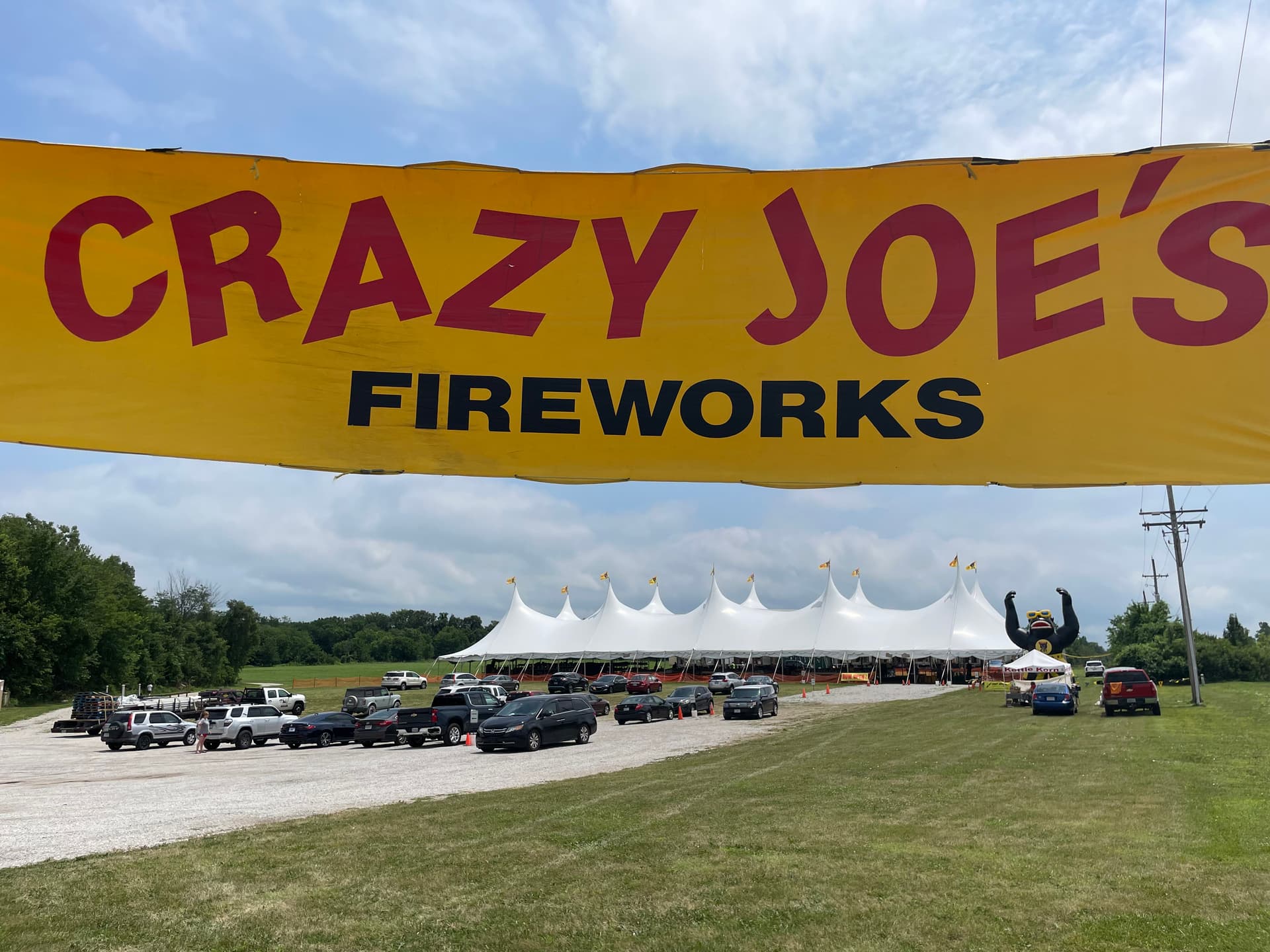 Shelves of 500g fireworks cakes at Crazy Joe's Fireworks in Kansas City